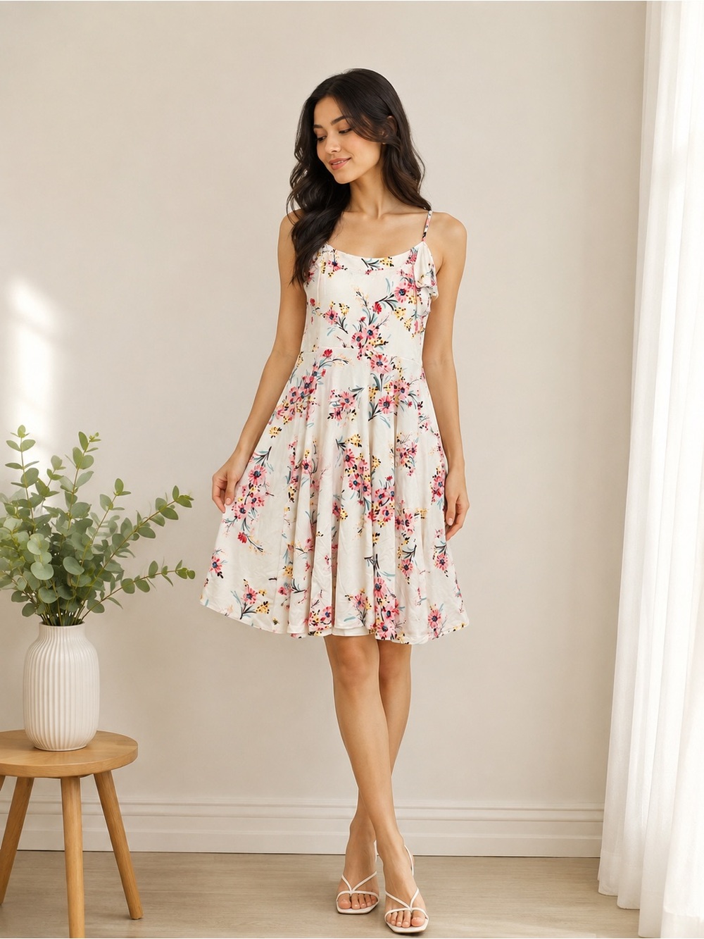 Mine Britton Floral Fit & Flare Dress SP Petite Above Knee